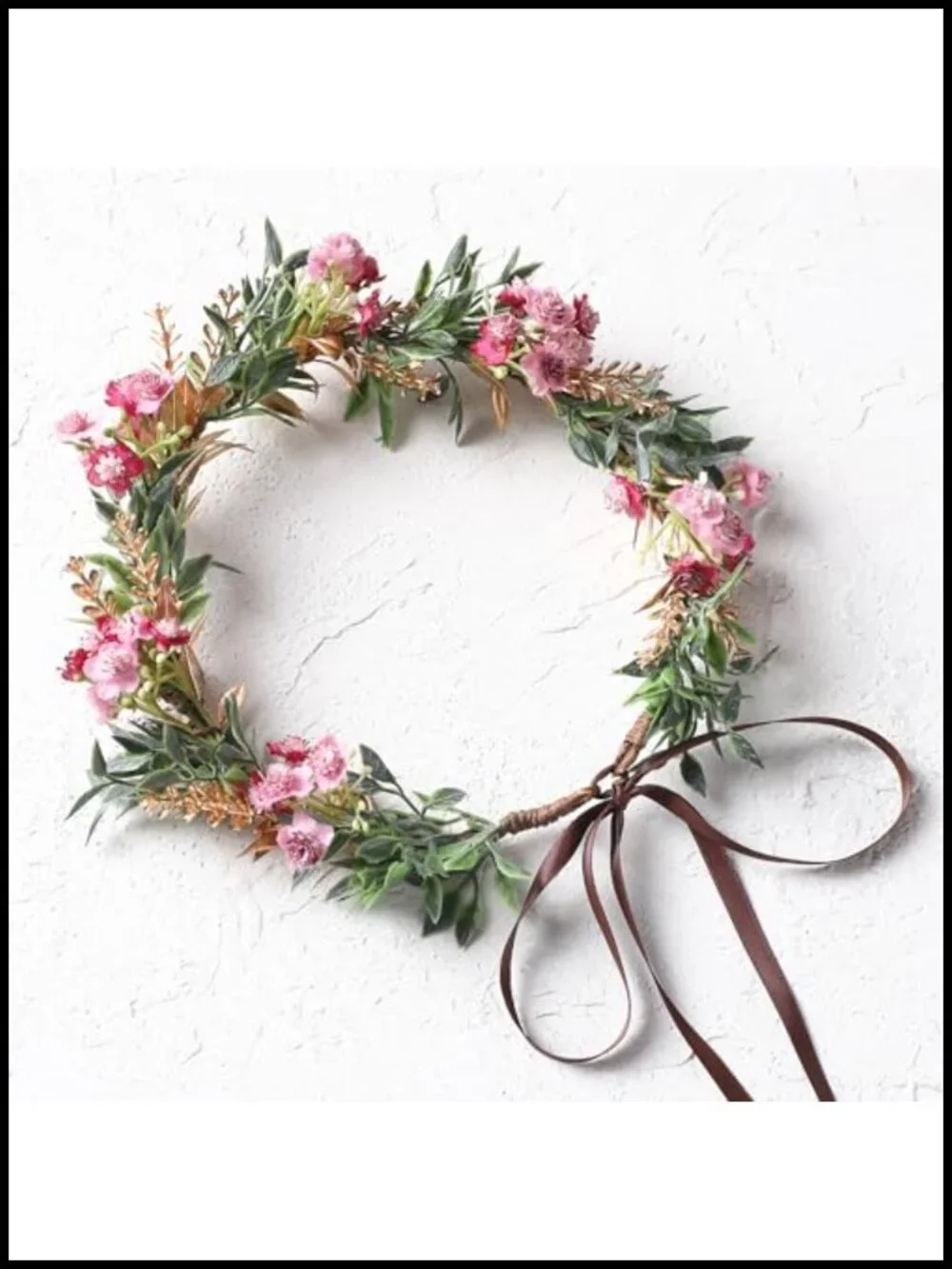 Handmade Flower Crown Headband Floral Wire Wrap Plastic Flowers